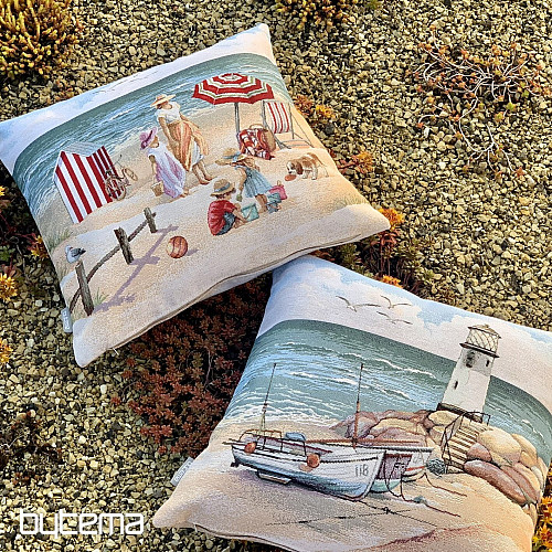Federa per cuscino in arazzo BAMBINI SULLA SPIAGGIA