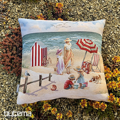 Federa per cuscino in arazzo BAMBINI SULLA SPIAGGIA