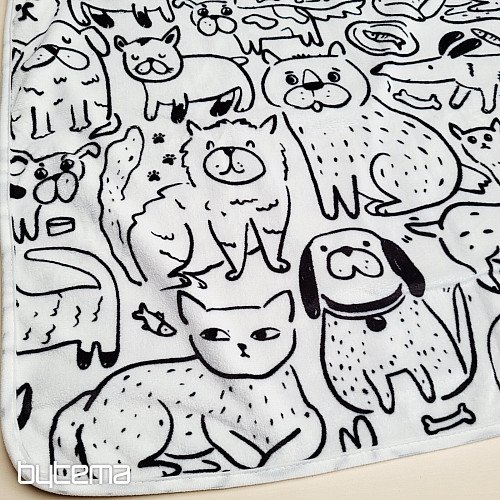 Coperta per bambini ANIMALS bianco e nero