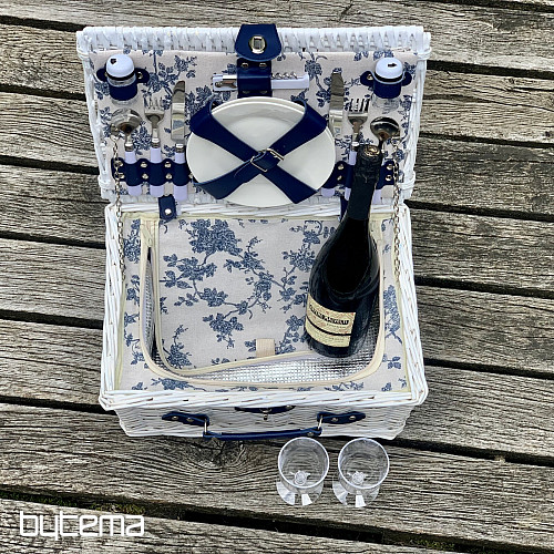 Cestino da picnic GARDEN bianco per 2 persone