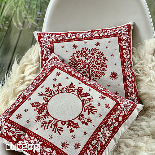 Copertura per arazzo natalizio FOLK CHRISTMAS 2 rosso