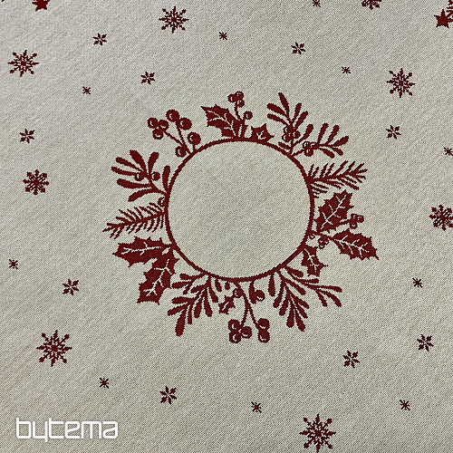 Tovaglia e sciarpa in arazzo FOLK CHRISTMAS rosso