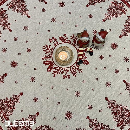 Tovaglia e sciarpa in arazzo FOLK CHRISTMAS rosso