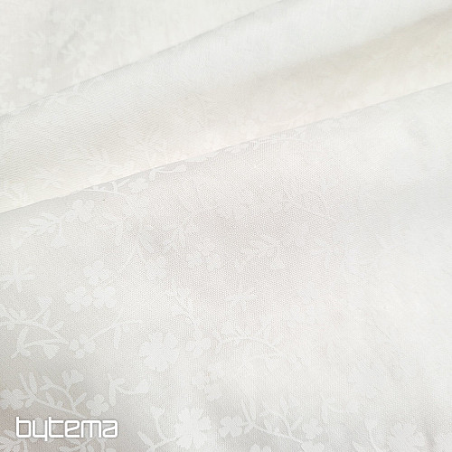 Tessuto decorativo in cotone MARGELIE fiore CREMA