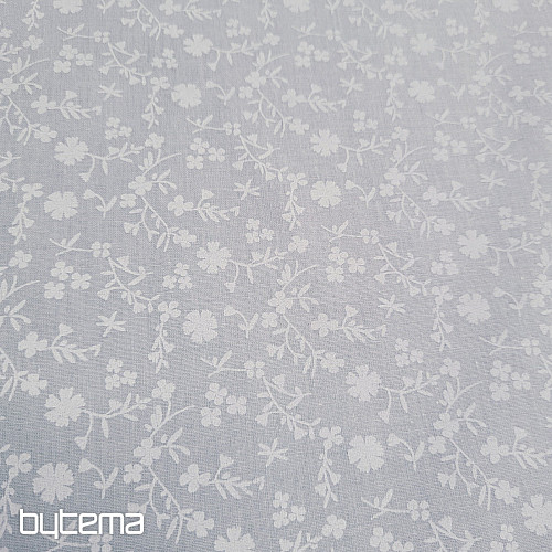 Tessuto decorativo in cotone MARGELIE fiore GRIGIO