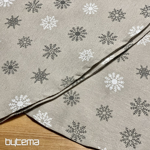 Tovaglia e sciarpa natalizia FLAKES GRIGIO BIANCO
