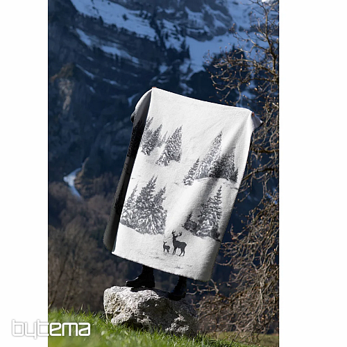 Coperta DF SAVONA SNOWY DEER grigio