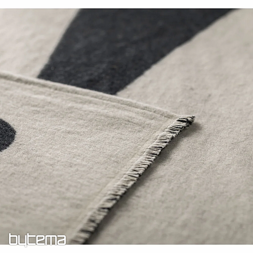 Coperta DF LUCA FOGLIE GRANDI BEIGE