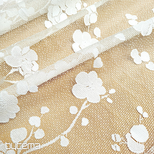 Tenda Jacquard GITA FIORI BIANCHI