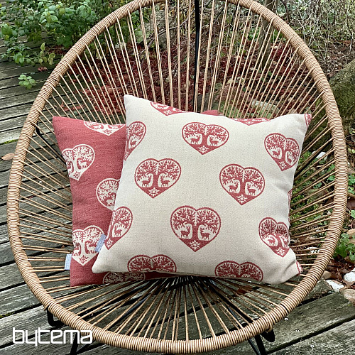 Copertina decorativa di lusso CUORE CON CERVO rosso A