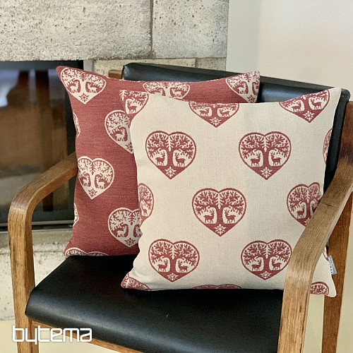 Copertina decorativa di lusso CUORE CON CERVO rosso A