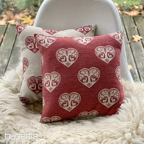 Copertina decorativa di lusso CUORE CON CERVO rosso B