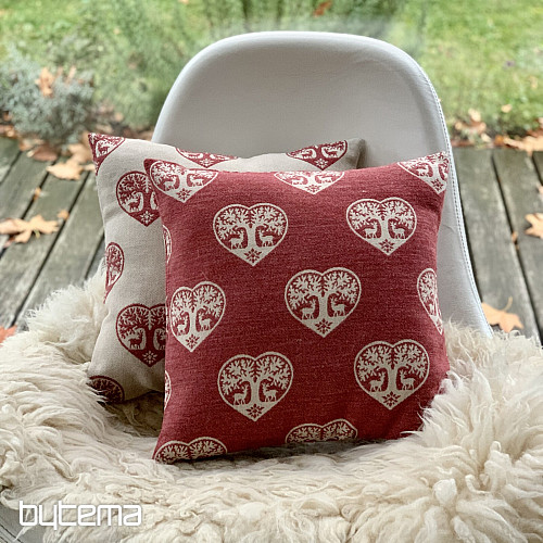 Copertina decorativa di lusso CUORE CON CERVO rosso B