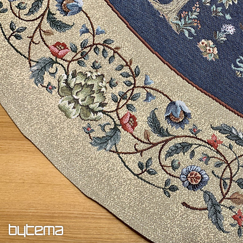 Tovaglia arazzo rotonda ALBERO DELLA FELICITÀ blu