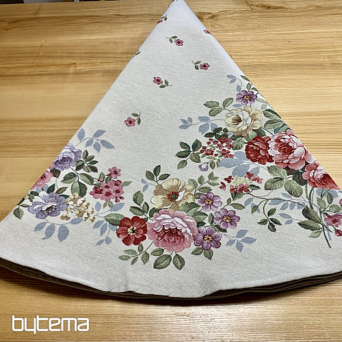 Tovaglia rotonda in arazzo BOUQUET BORDURA