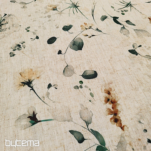 Tessuto decorativo LATE FLOWERS ocra