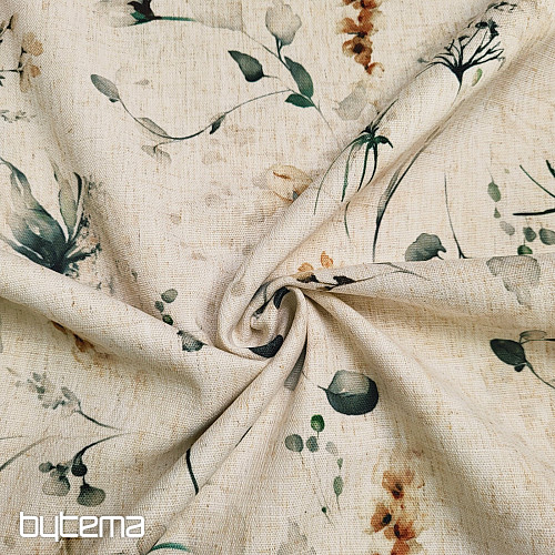 Tessuto decorativo LATE FLOWERS ocra