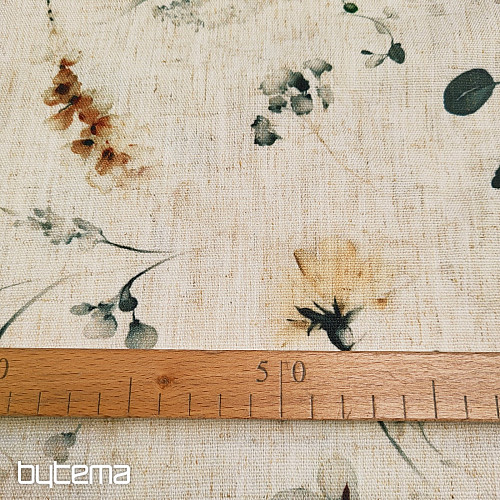 Tessuto decorativo LATE FLOWERS ocra