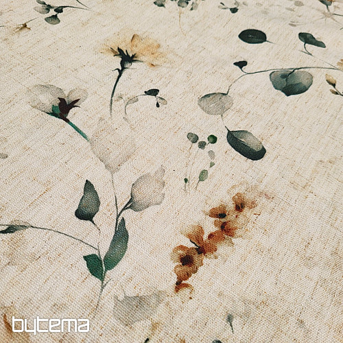 Tessuto decorativo LATE FLOWERS ocra