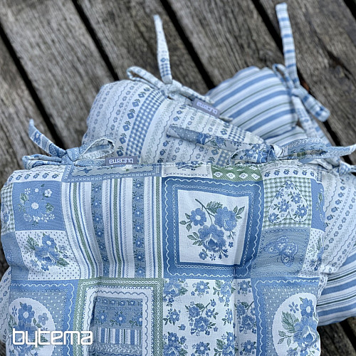 CUSCINO TOSCANA VALERY PATCHWORK blu