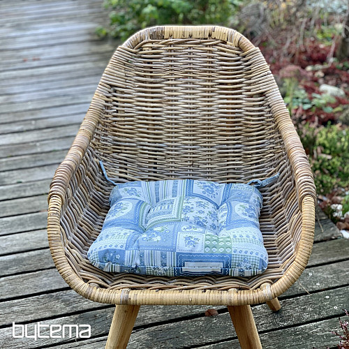 CUSCINO TOSCANA VALERY PATCHWORK blu