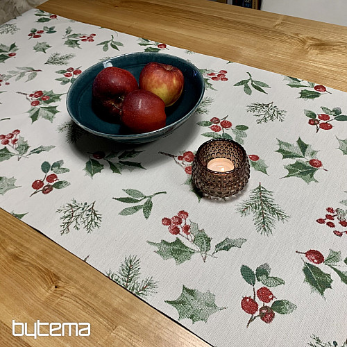 Tovaglia e sciarpa natalizia HOLLY GREEN