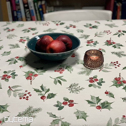 Tovaglia e sciarpa natalizia HOLLY GREEN