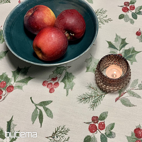 Tovaglia e sciarpa natalizia HOLLY GREEN