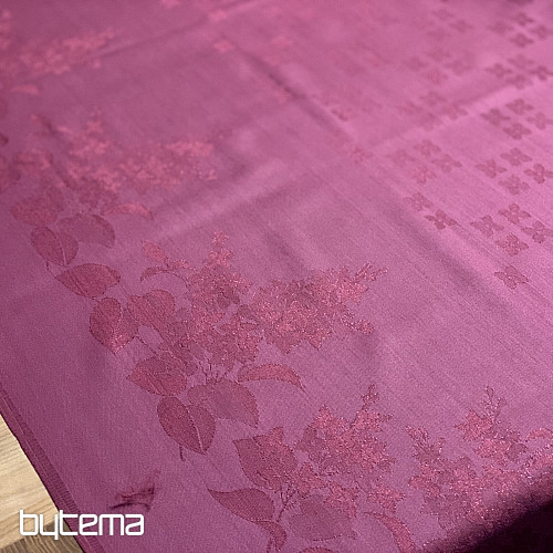 Tovaglia DAMASCO fiori bordeaux 120x140