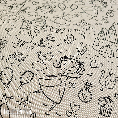 Tessuto dipinto PRINCESS su uno sfondo semplice