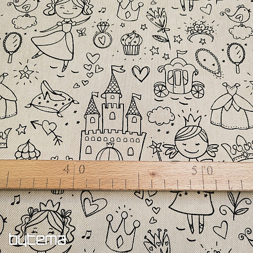 Tessuto dipinto PRINCESS su uno sfondo semplice