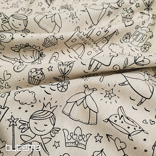 Tessuto dipinto PRINCESS su uno sfondo semplice