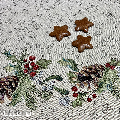 Tovaglia rotonda natalizia PINO PINO e VISCHIO