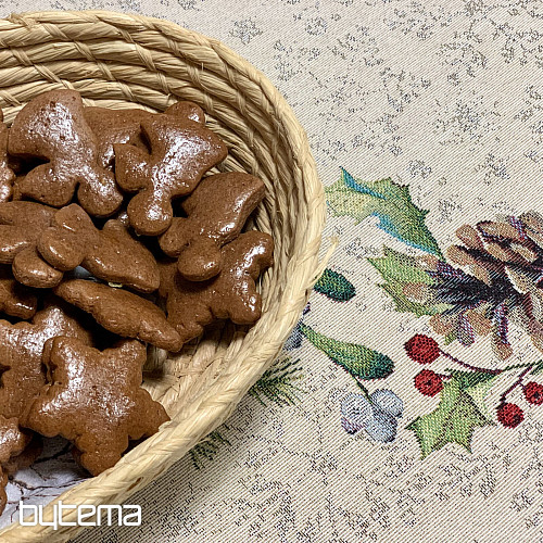 Tovaglia rotonda natalizia PINO PINO e VISCHIO