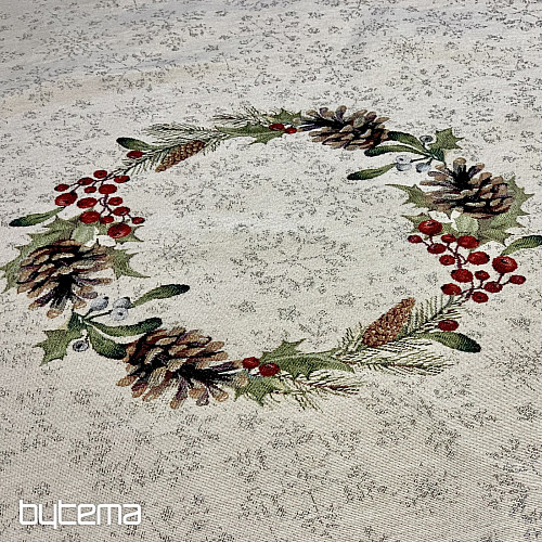 Tovaglia rotonda natalizia PINO PINO e VISCHIO