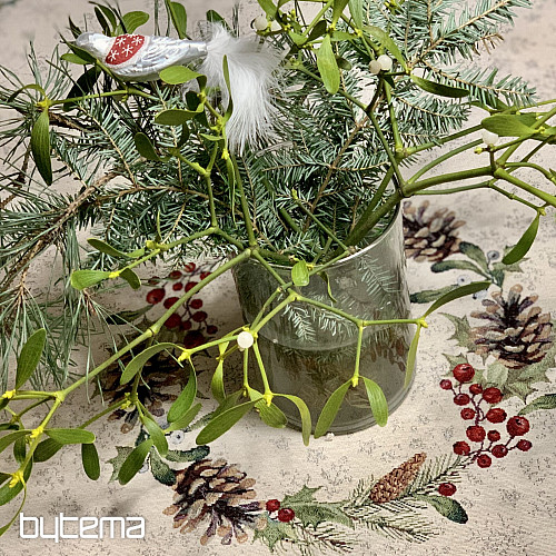 Tovaglia rotonda natalizia PINO PINO e VISCHIO