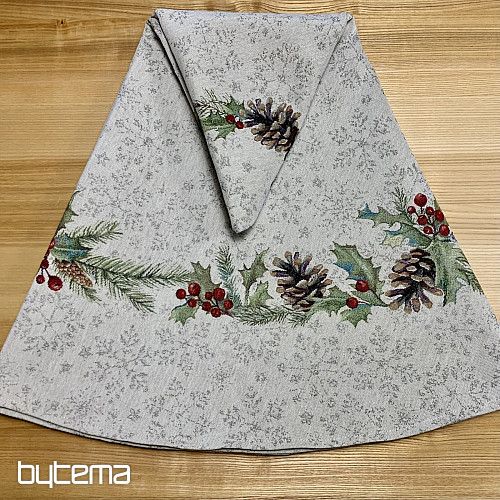 Tovaglia rotonda natalizia PINO PINO e VISCHIO