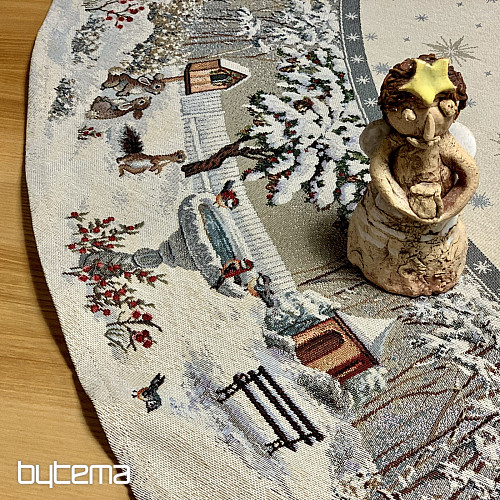 Tovaglia rotonda natalizia NOTTE INVERNO