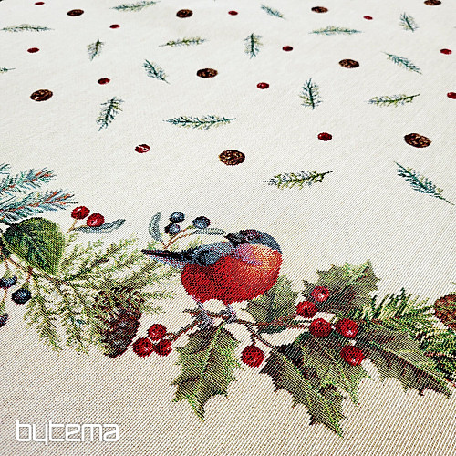 Tovaglia rotonda natalizia WINTER BIRD