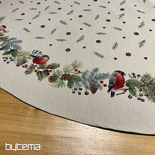 Tovaglia rotonda natalizia WINTER BIRD