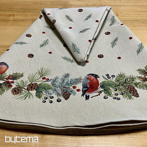 Tovaglia rotonda natalizia WINTER BIRD