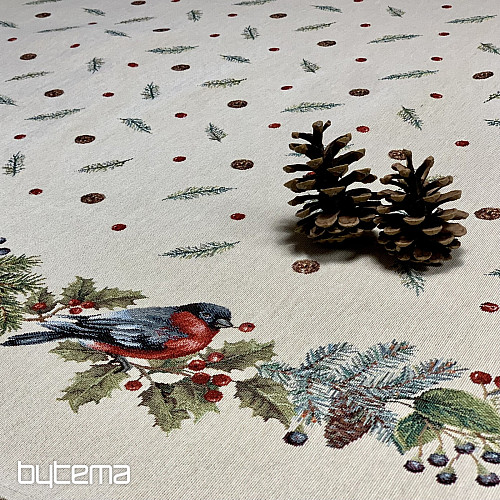 Tovaglia rotonda natalizia WINTER BIRD