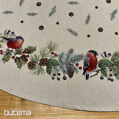 Tovaglia rotonda natalizia WINTER BIRD