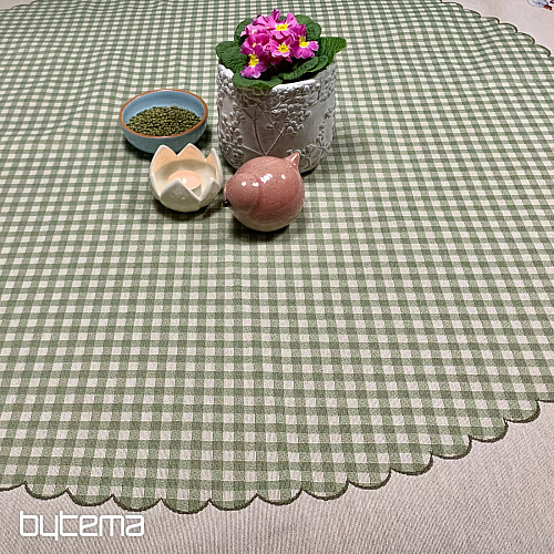 Tovaglia rotonda arazzo HUSSIČKY GREEN CHECK