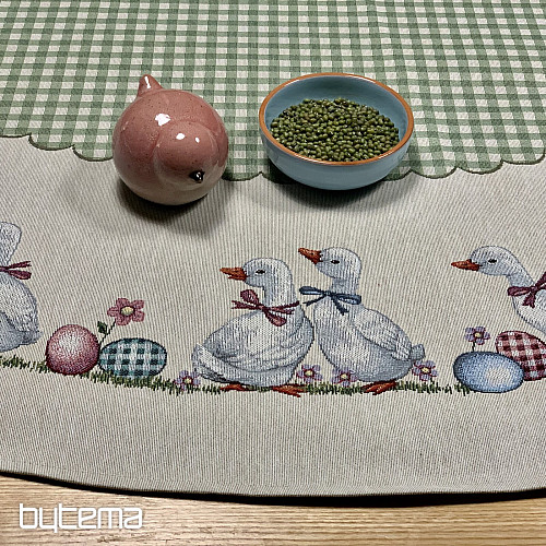 Tovaglia rotonda arazzo HUSSIČKY GREEN CHECK