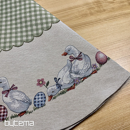 Tovaglia rotonda arazzo HUSSIČKY GREEN CHECK