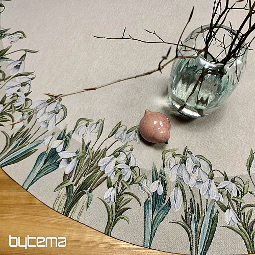 Tovaglia rotonda in arazzo FIOCCHI DI NEVE