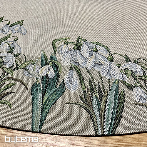 Tovaglia rotonda in arazzo FIOCCHI DI NEVE