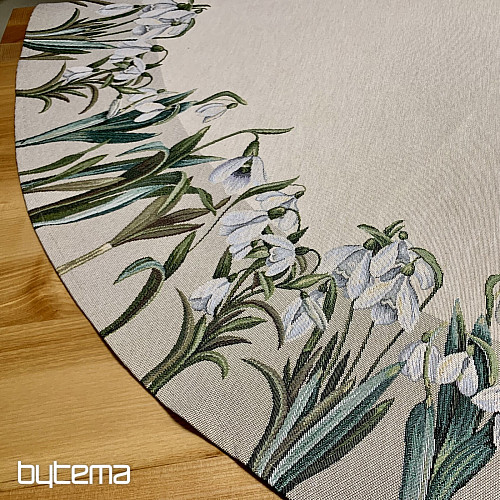 Tovaglia rotonda in arazzo FIOCCHI DI NEVE