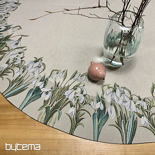 Tovaglia rotonda in arazzo FIOCCHI DI NEVE